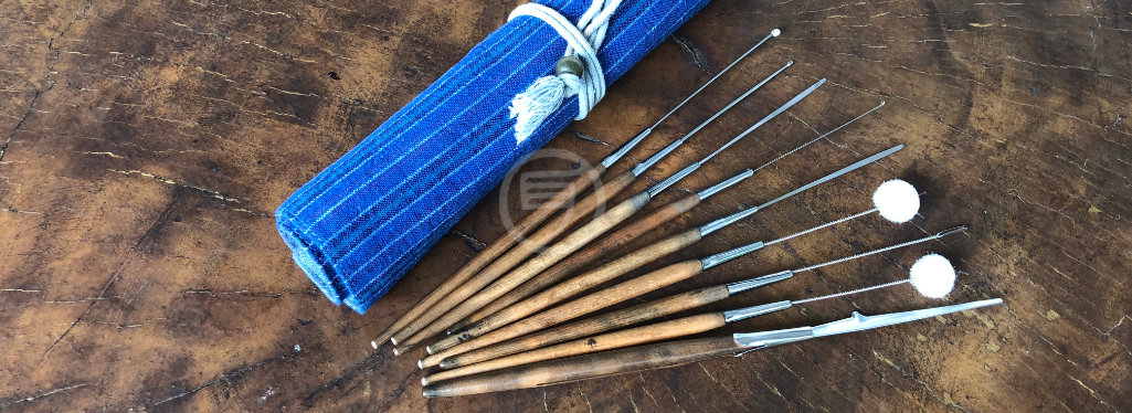 Asian ear cleaning tool set with Roll Case